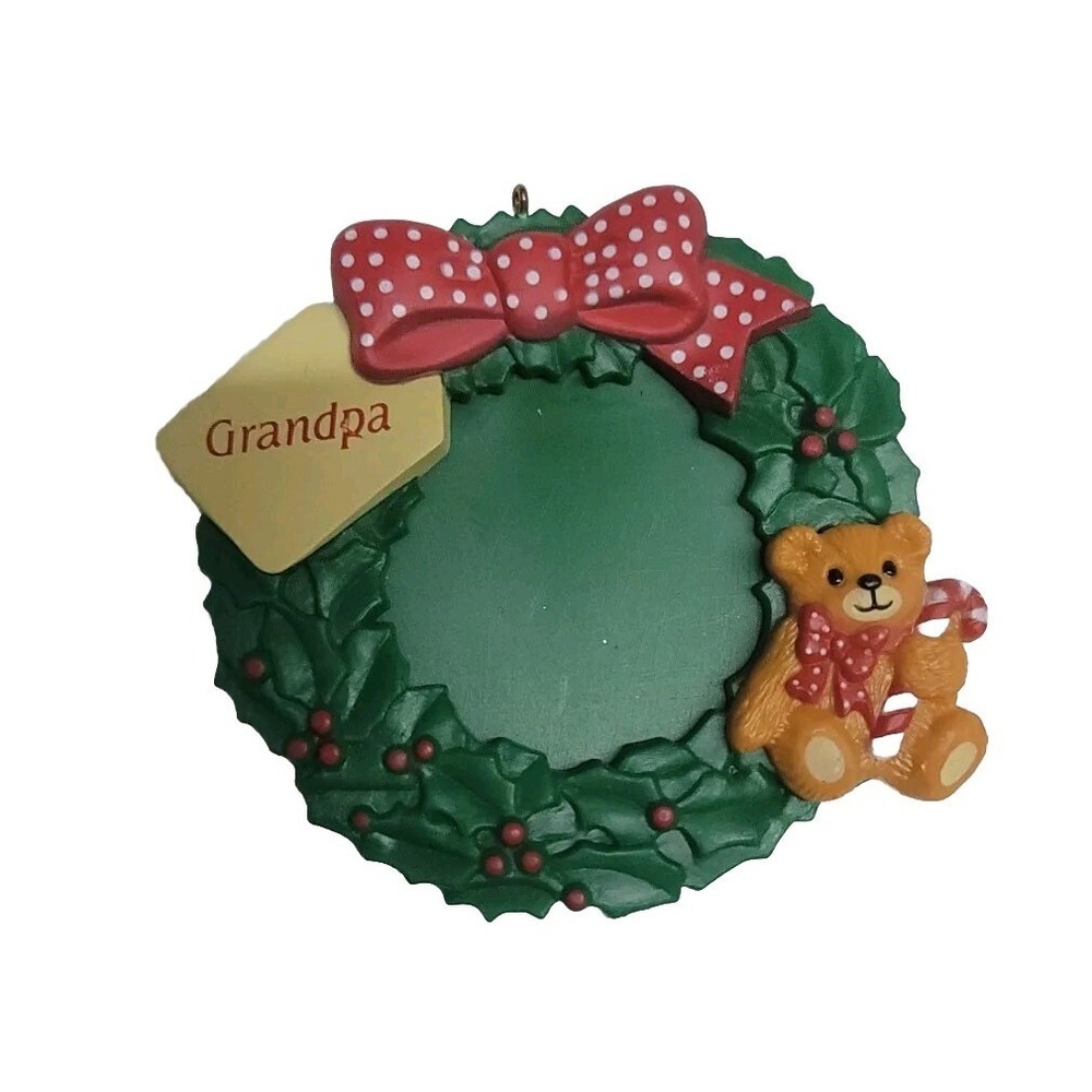 VIntage christmas photo ornament Enesco Merry Christmas Grandpa